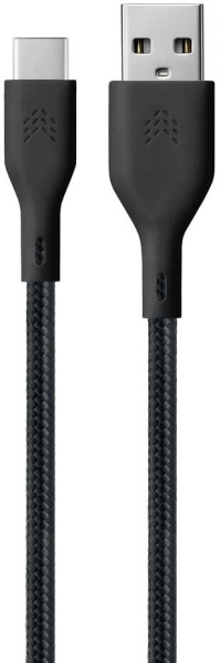 Зарядный кабель Rocket Flex, USB-C  USB-A 1м, нейлоновая оплетка, черный
